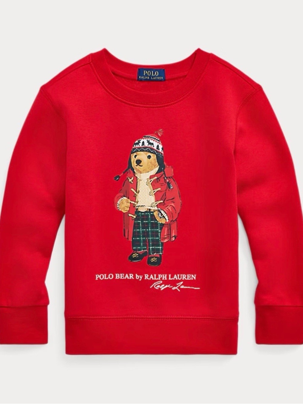 Ralph Lauren Red Polo Bear Graphic Crewneck Sweatshirt